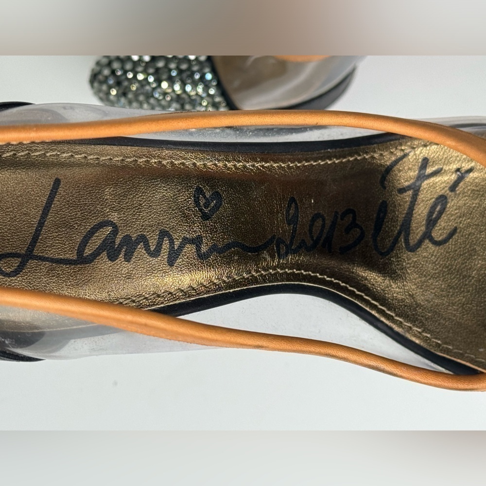Lanvin Crystal Cap Toe Clear Heels Sz 39.5 - Picture 5 of 7